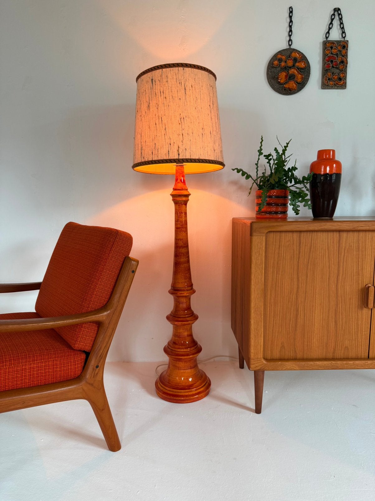 Vintage keramieken vloerlamp, Kaiser Leuchten ‘70
