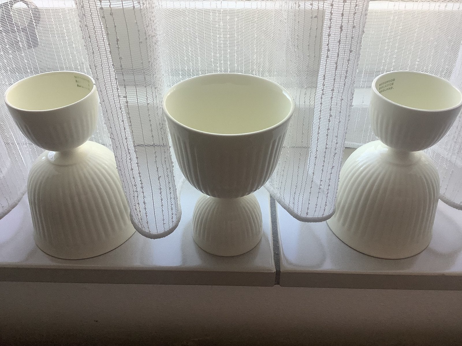 3 nieuwe double egg cups bijzondere eierdoppen WEDGWOOD EDME, Ophalen of Verzenden, Nieuw, Aardewerk, Overige typen