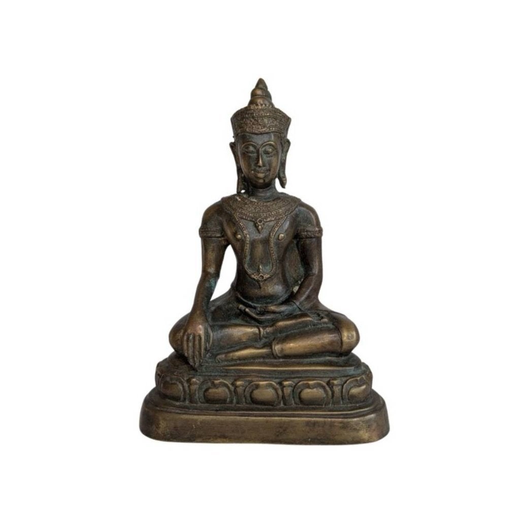 Thaise bronzen Boeddha – oude vergulding - 081