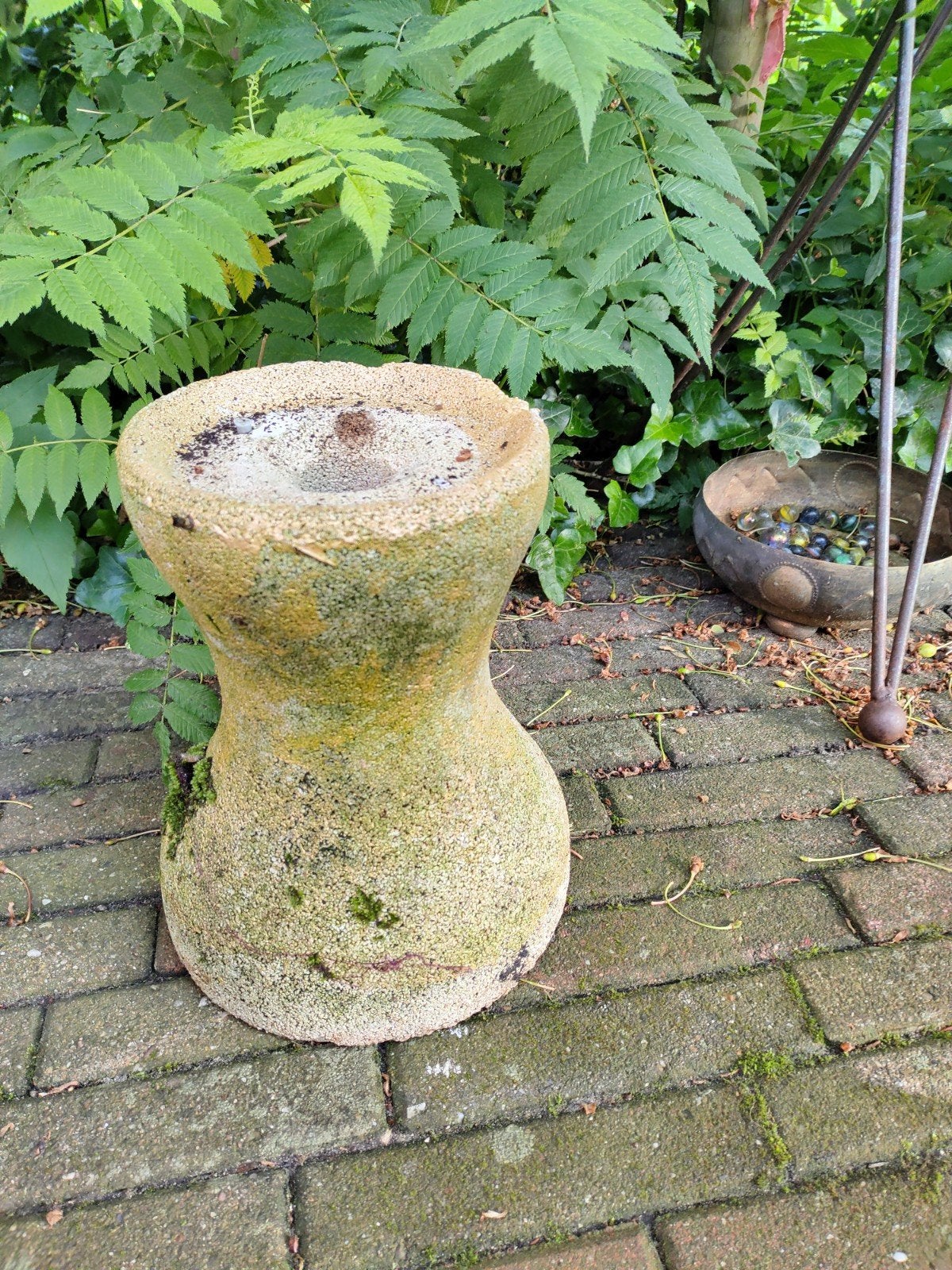 Zuiltje s plant, beeld, pot, vogelbakje, waterschaal,lamp, Tuin en Terras, Tuinbeelden, Ophalen, Overige materialen