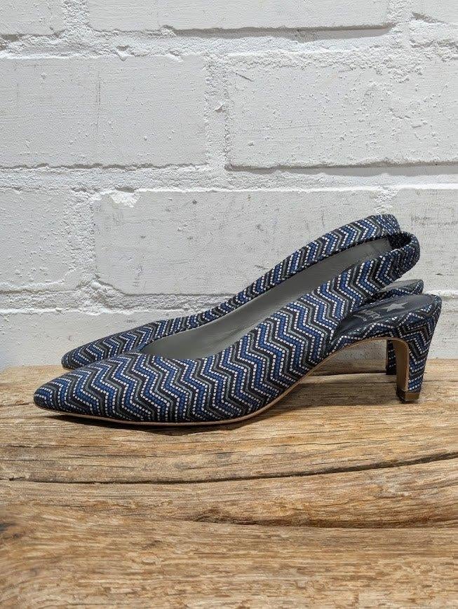 Maripe - Leren slingback pumps donkerblauw maat 39 - Nieuw, Pumps, Blauw, Nieuw, Ophalen of Verzenden