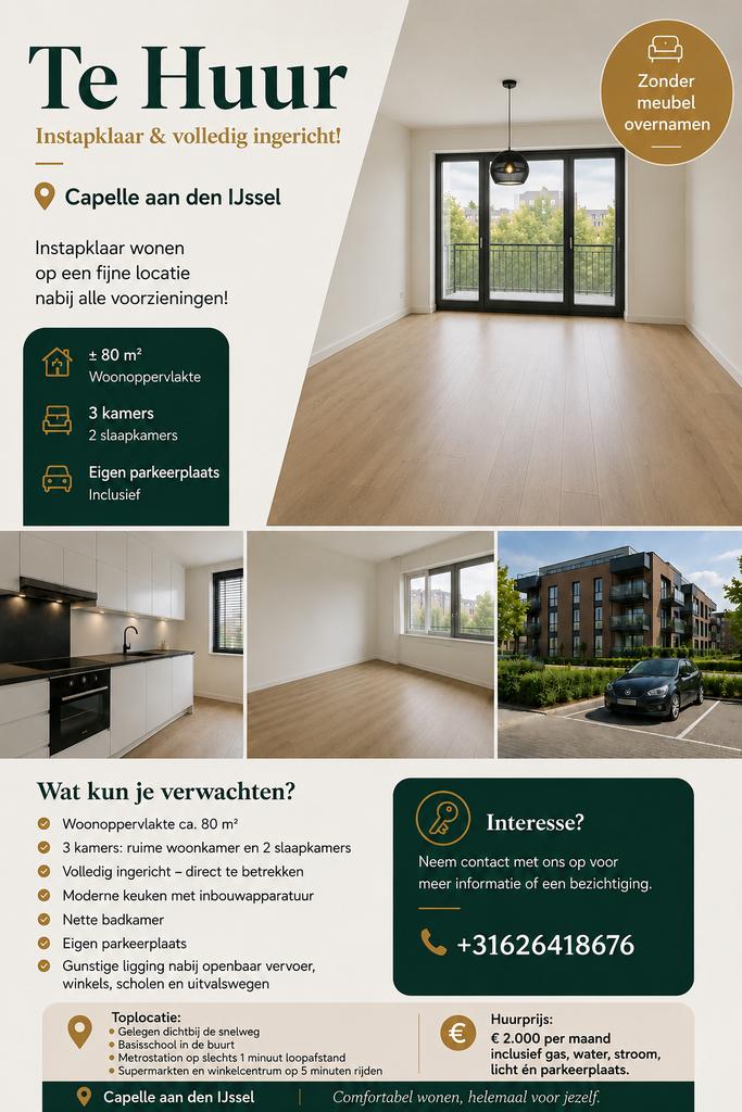 Woning te huur Capelle aan den ijssel, Ophalen, Nieuw, Interieur en Design