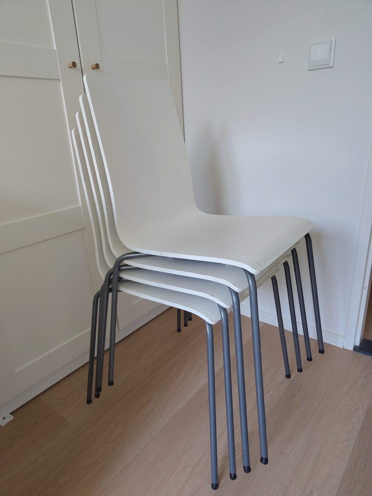 IKEA-stoel Martin vier stuks, Ophalen, Gebruikt, Wit, Vier