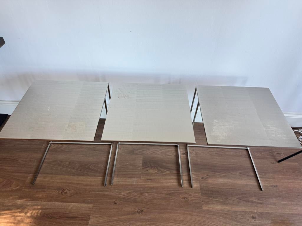 Minotti Leger bijzettafel, 45 tot 60 cm, Minder dan 55 cm, Rond, Ophalen of Verzenden