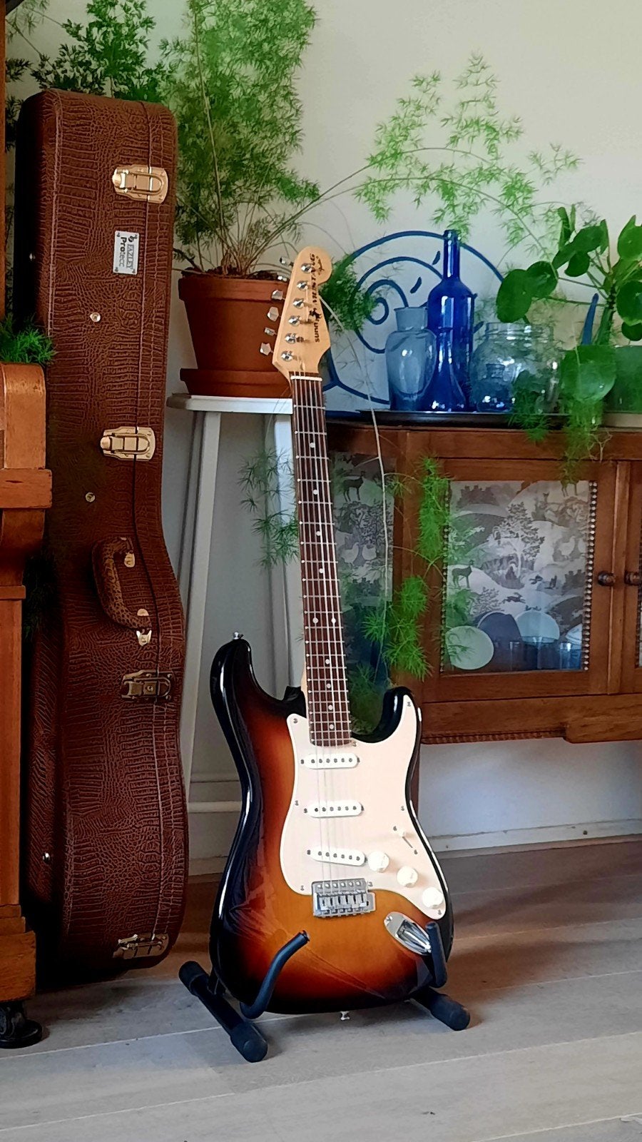Sunn Mustang, by Fender, stratocaster, helemaal nagelopen, Muziek en Instrumenten, Ophalen, Gebruikt, Solid body, Fender