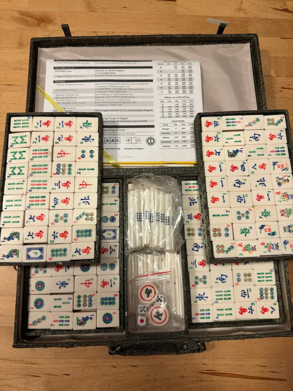 Mahjong spel in luxe koffer - Compleet met handleiding, Ophalen of Verzenden, Zo goed als nieuw