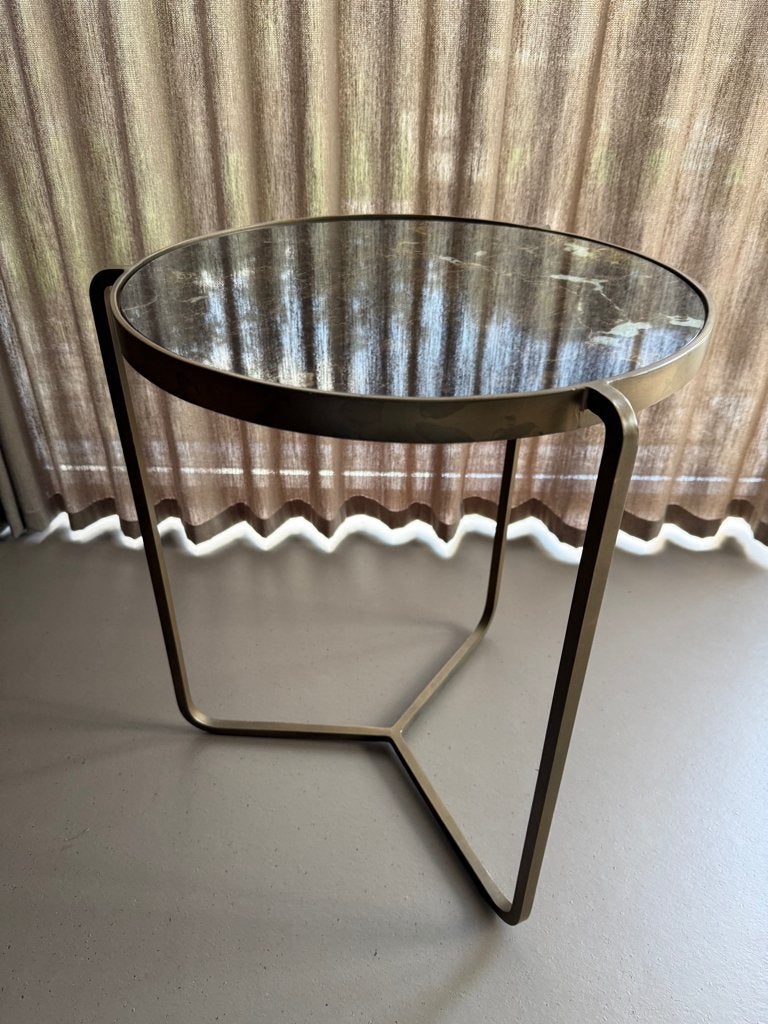 Marmer Emperador Dark - Ronde bijzettafel, Minder dan 55 cm, Rond, Ophalen, 45 tot 60 cm