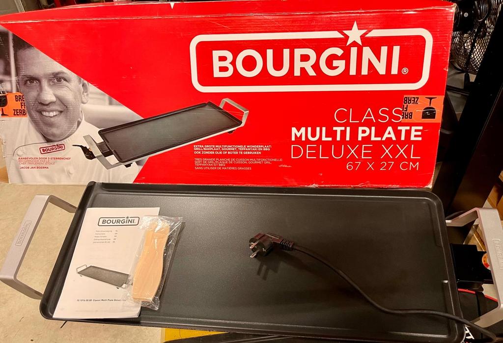 Bourgini Multi Plate Deluxe XXL Grill/Bakplaat, Ophalen of Verzenden, Nieuw, Tafelgrill