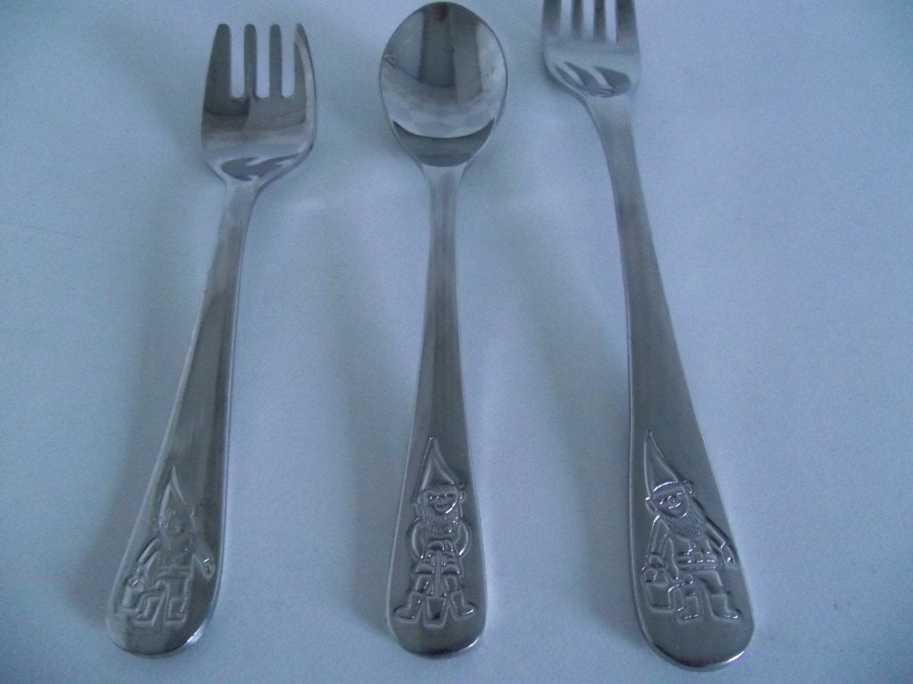 Kabouter kinderbestek vork lepel 13 cm WMF rostfrei 1970 p s, Ophalen of Verzenden