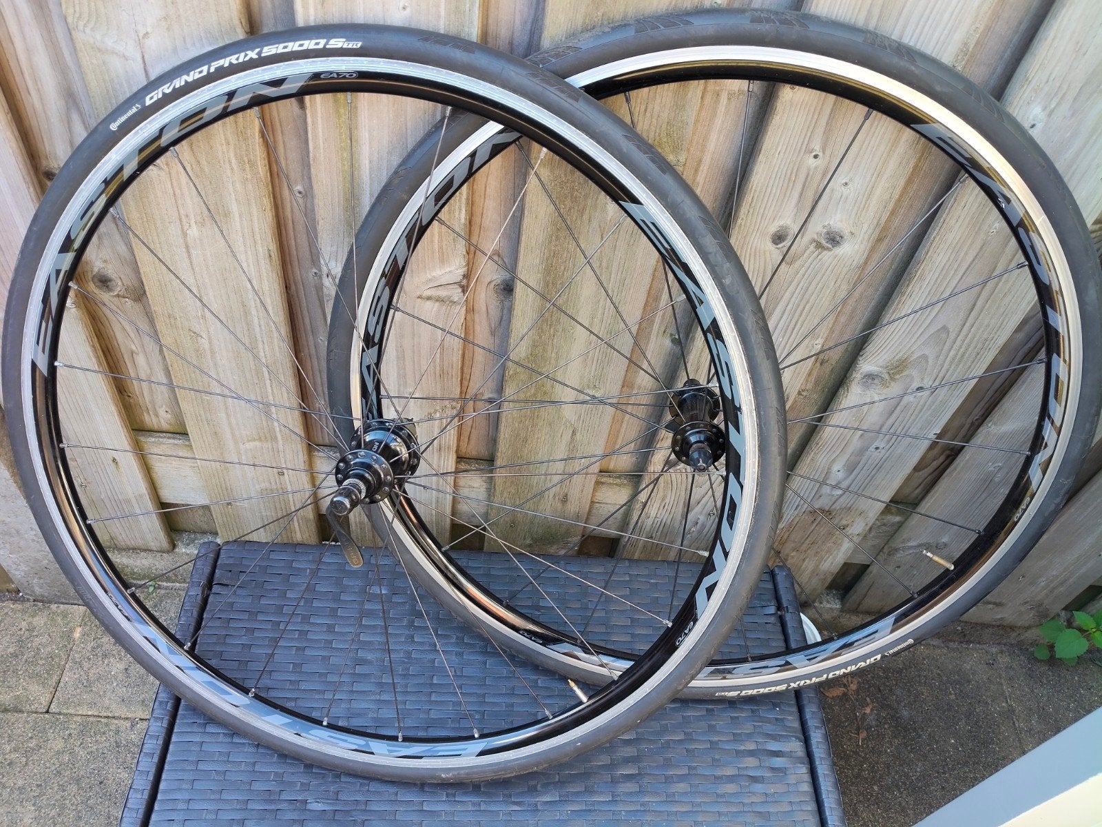 Easton EA70 racefiets wielset met Continental GP5000 band, 28 inch, Velgrem, Aluminium, Zo goed als nieuw