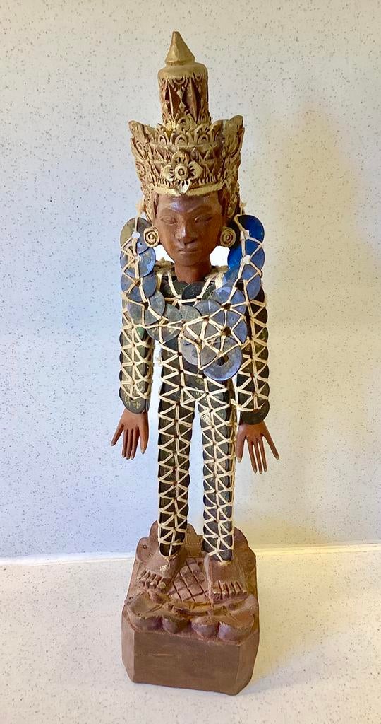 Balinese 'welvaartspop' bekleed met Qing-munten, Ophalen of Verzenden