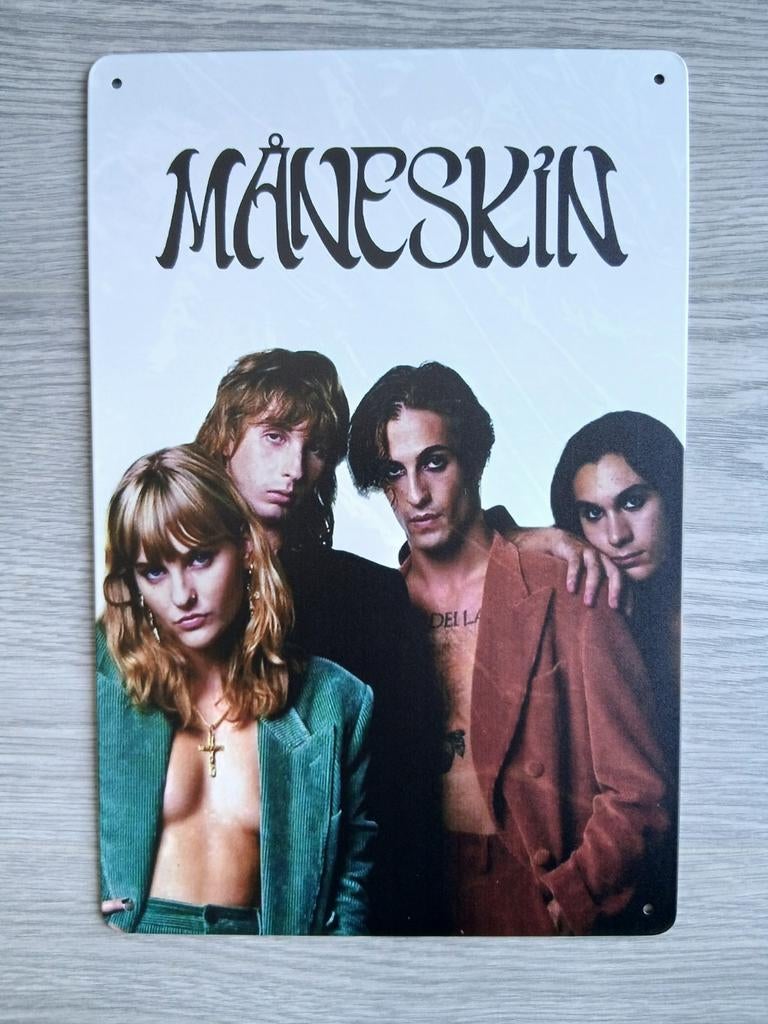 Maneskin 20x30 cm Metalen Reclamebord, Ophalen of Verzenden, Nieuw, Poster, Artwork of Schilderij