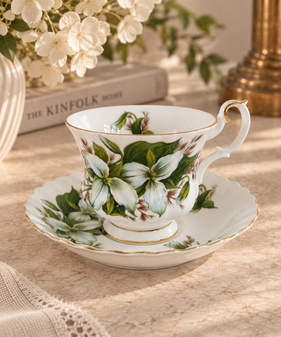 Royal Albert Trillium vintage theekop en schotel, Engeland, Ophalen of Verzenden