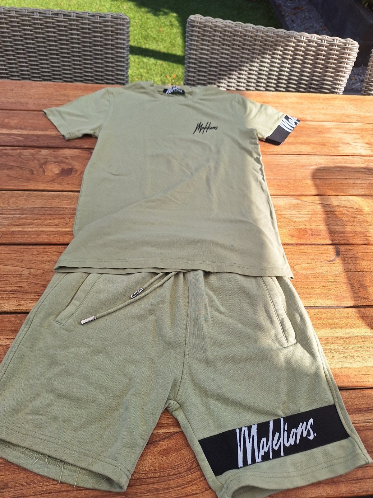 Malelions T-shirt en korte broek set, Ophalen of Verzenden, Gedragen, Maat 46 (S) of kleiner
