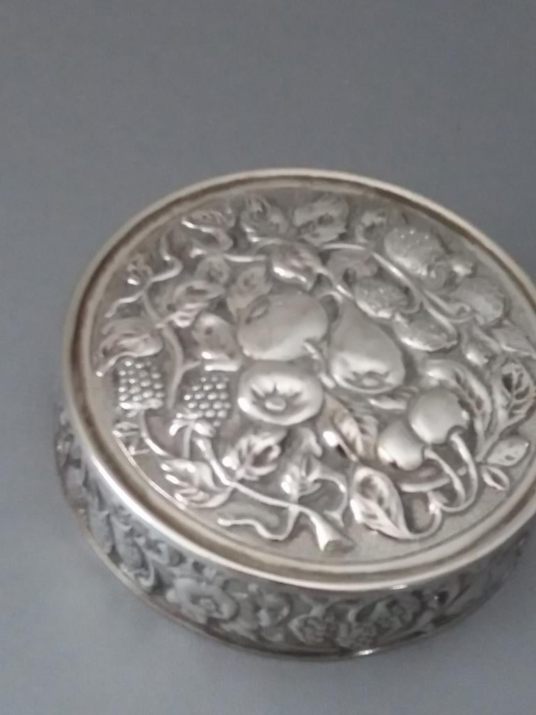 Te koop verzilverde jampothouder met deksel zie foto's, Ophalen, Zilver
