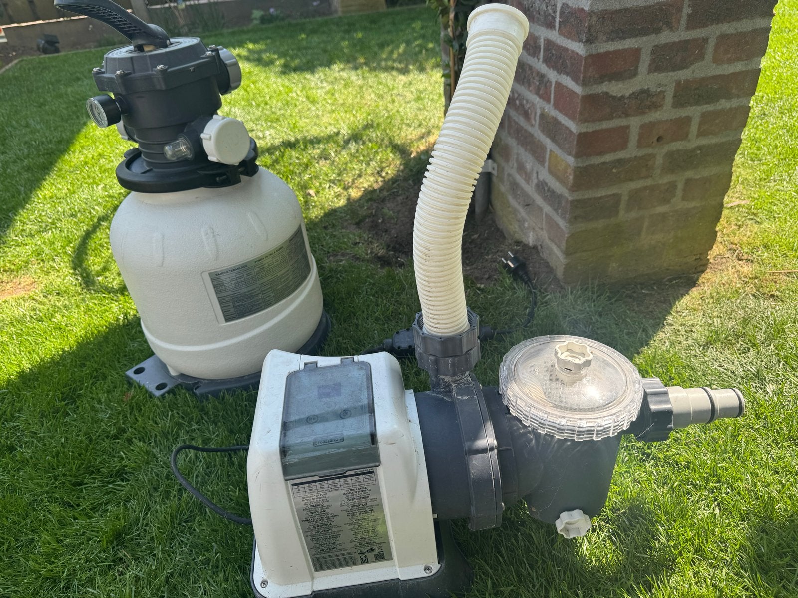 Zwembad zandfilterpomp met filter, Tuin en Terras, Ophalen, Gebruikt, Zwembadpomp
