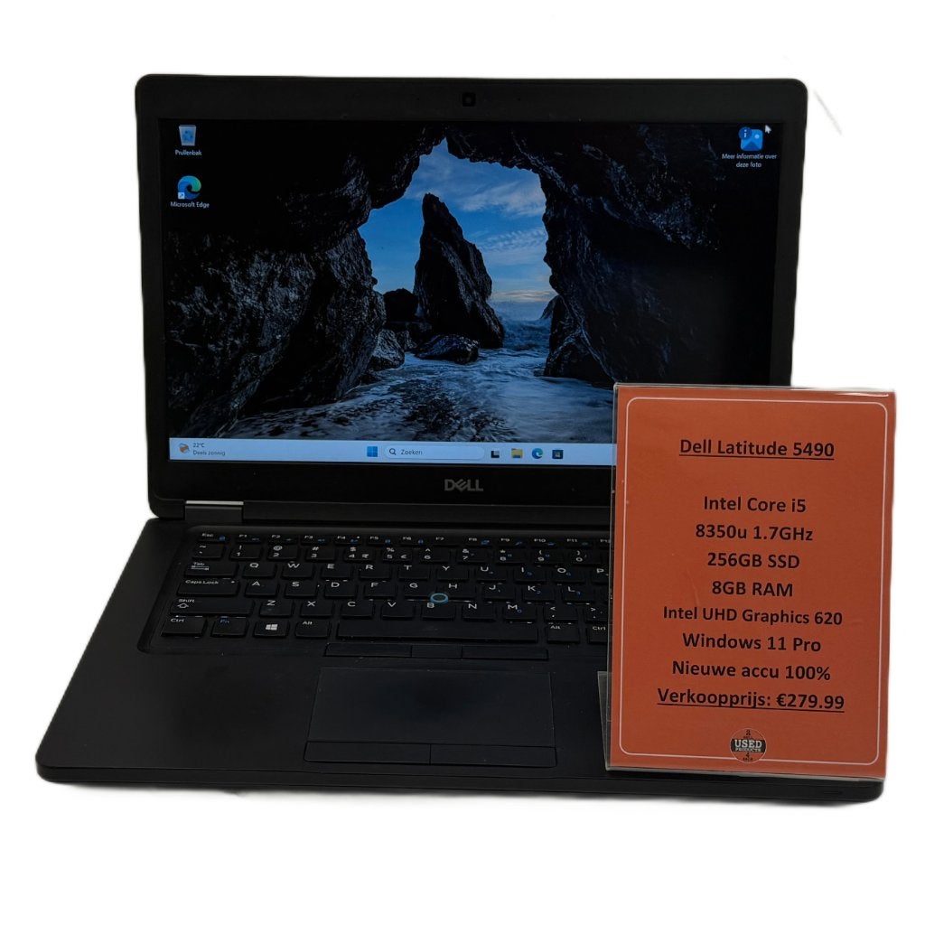 Dell Latitude 5490 Laptop | Nieuwe accu | i5-8350 8GB 256GB, Computers en Software, 256 GB, Met videokaart, 2 tot 3 Ghz, Qwerty
