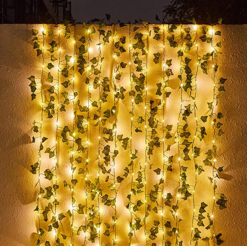 Klimop Slingers Met Solar Lamp Kunstplant Slinger Led Plant, Verzenden, Nieuw, Kunstplant