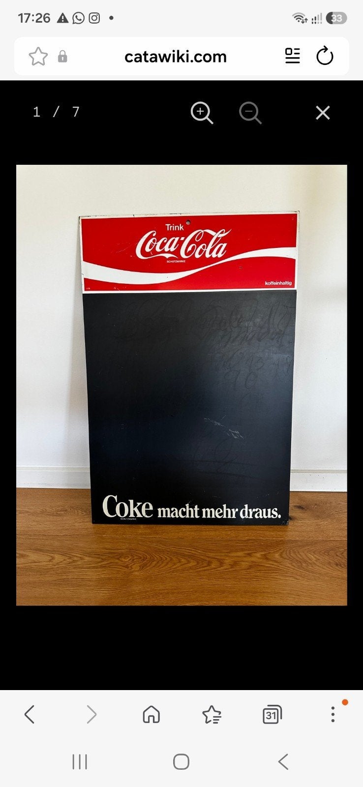Vintage Coca-Cola Reclamebord - Coke maakt meer draus., Ophalen of Verzenden, Gebruikt, Reclamebord