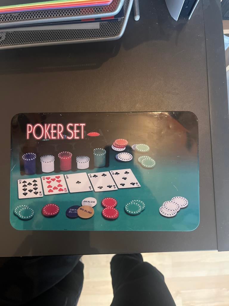 Complete Pokerset in Metalen Doos, Verzamelen, Automaten | Gokkasten en Fruitautomaten, Overige munten, Ophalen, Nieuw