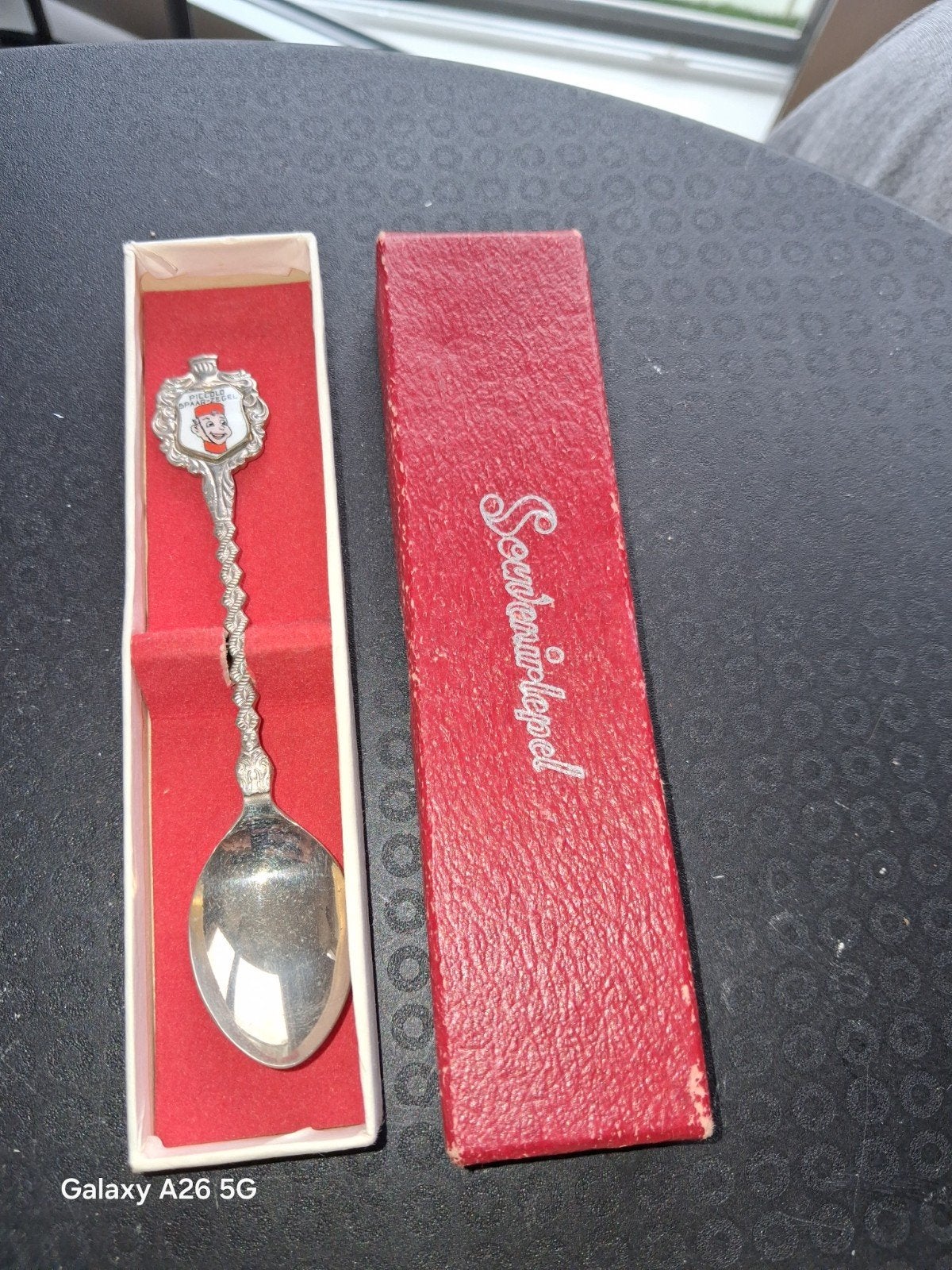 Vintage Piccolo Spaarzegel lepeltje in doosje, Verzamelen, Ophalen of Verzenden, Gebruikt