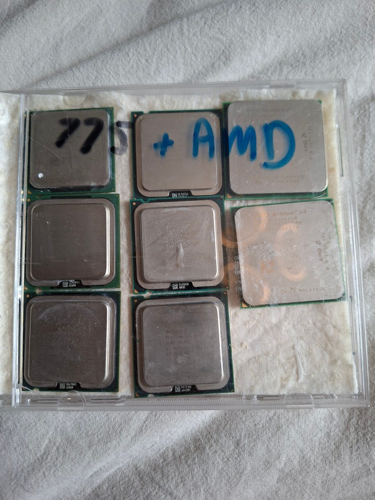Partij diverse Intel en AMD processoren (Socket 775, AMD), Computers en Software, Processors, Gebruikt, Intel Pentium Dual Core, AMD Sempron, AMD Athlon 64