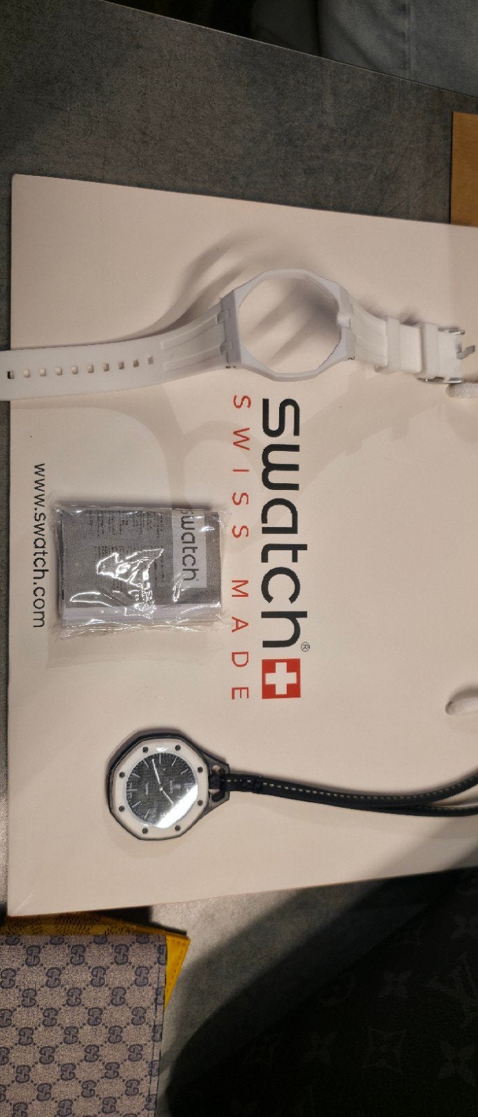 AP Swatch horloge met extra bandje en accessoires, Kunststof, Polshorloge, Swatch, Kunststof