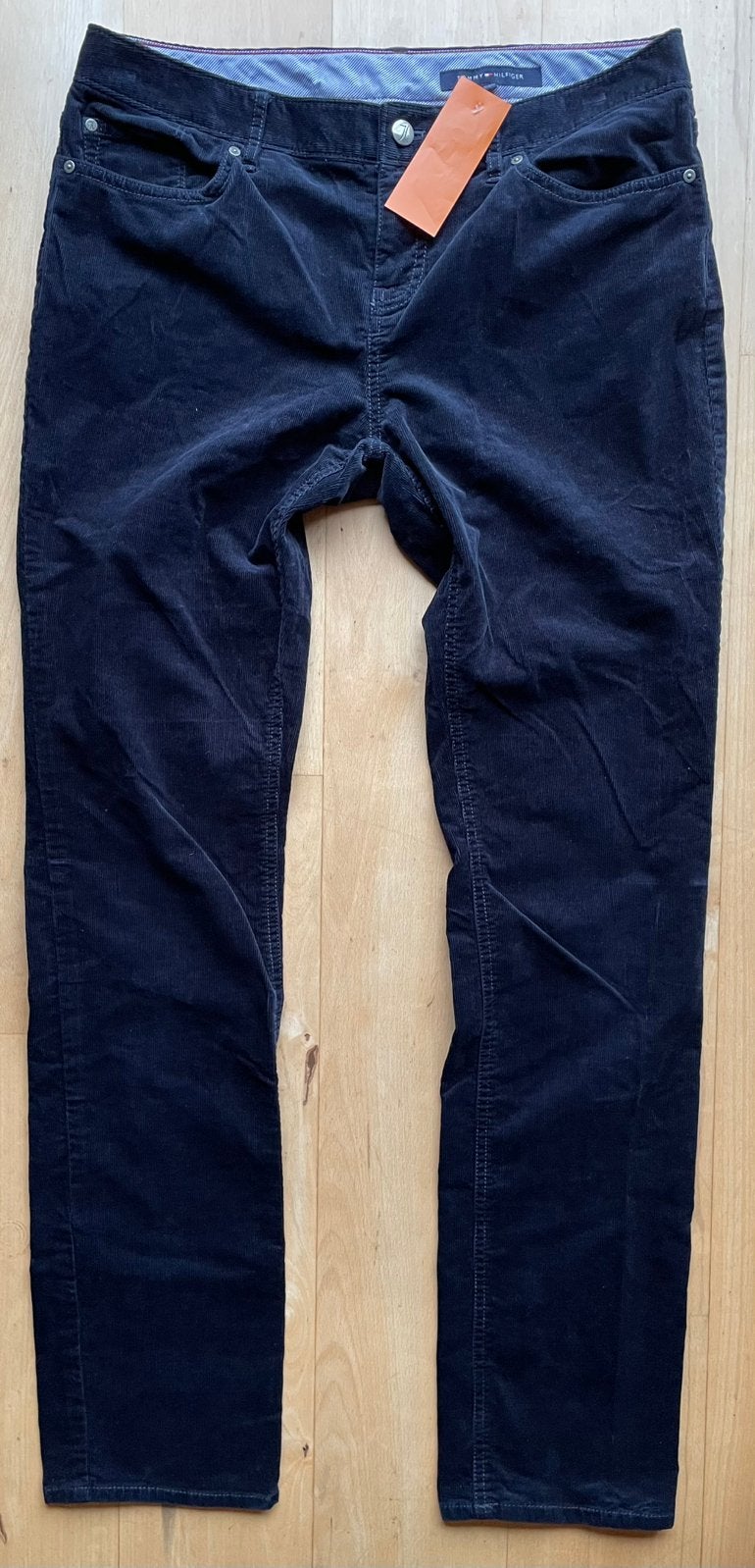 Tommy Hilfiger Rome Regular corduroy rib stretch blauw 38 M, Kleding | Dames, Broeken en Pantalons, Maat 38/40 (M), Blauw, Nieuw