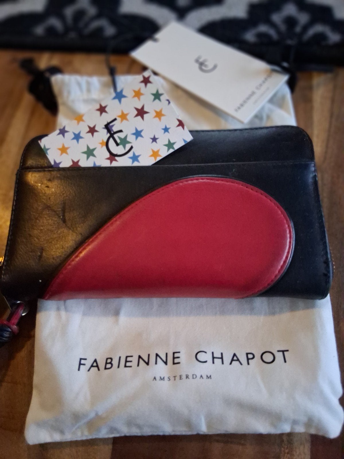 Fabienne Chapot portemonnee zwart met rood hart, Overige merken, Zwart, Ophalen of Verzenden, Zo goed als nieuw