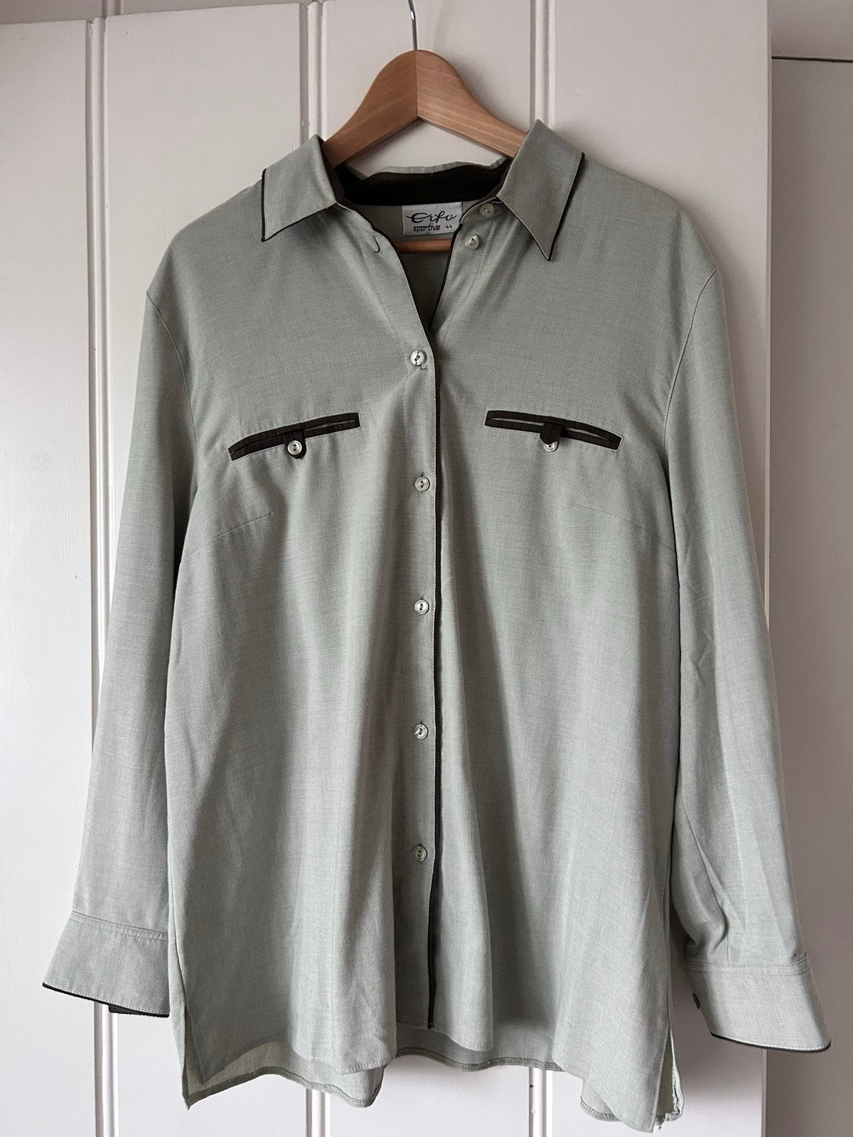 Erfo Sportive Blouse Maat 44 - vintage, Ophalen of Verzenden, Zo goed als nieuw, Maat 42/44 (L), Groen
