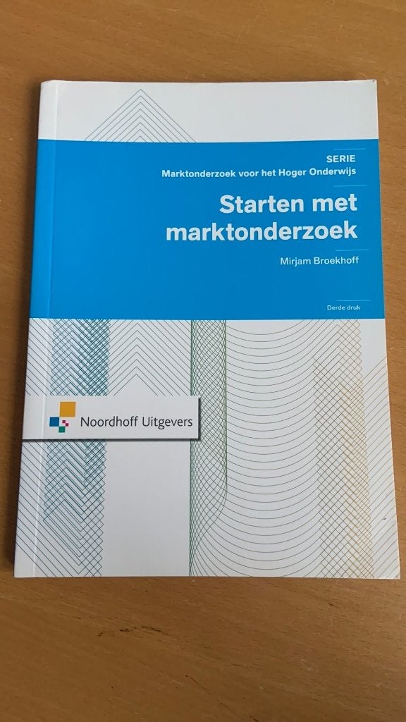 Mirjam Broekhoff - Starten met marktonderzoek, Boeken, Ophalen of Verzenden, Beta, Zo goed als nieuw, HBO