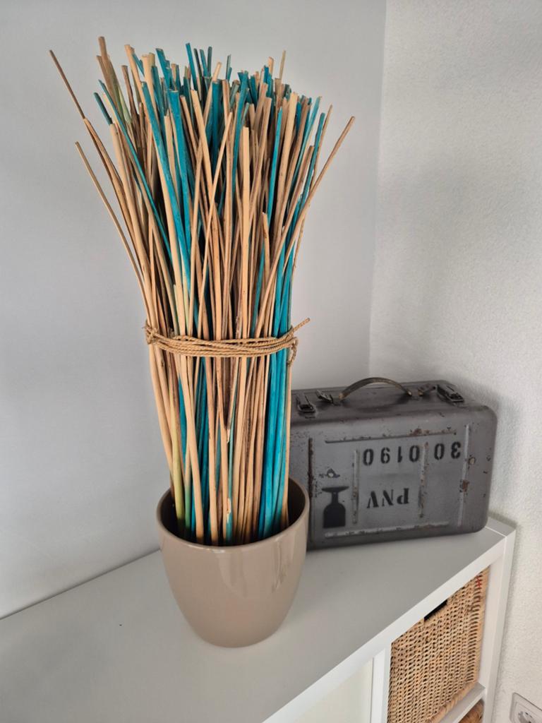 Bloempot met decoratieve takken, ca. 80cm hoog, Ophalen, Gebruikt, Rond, Binnen