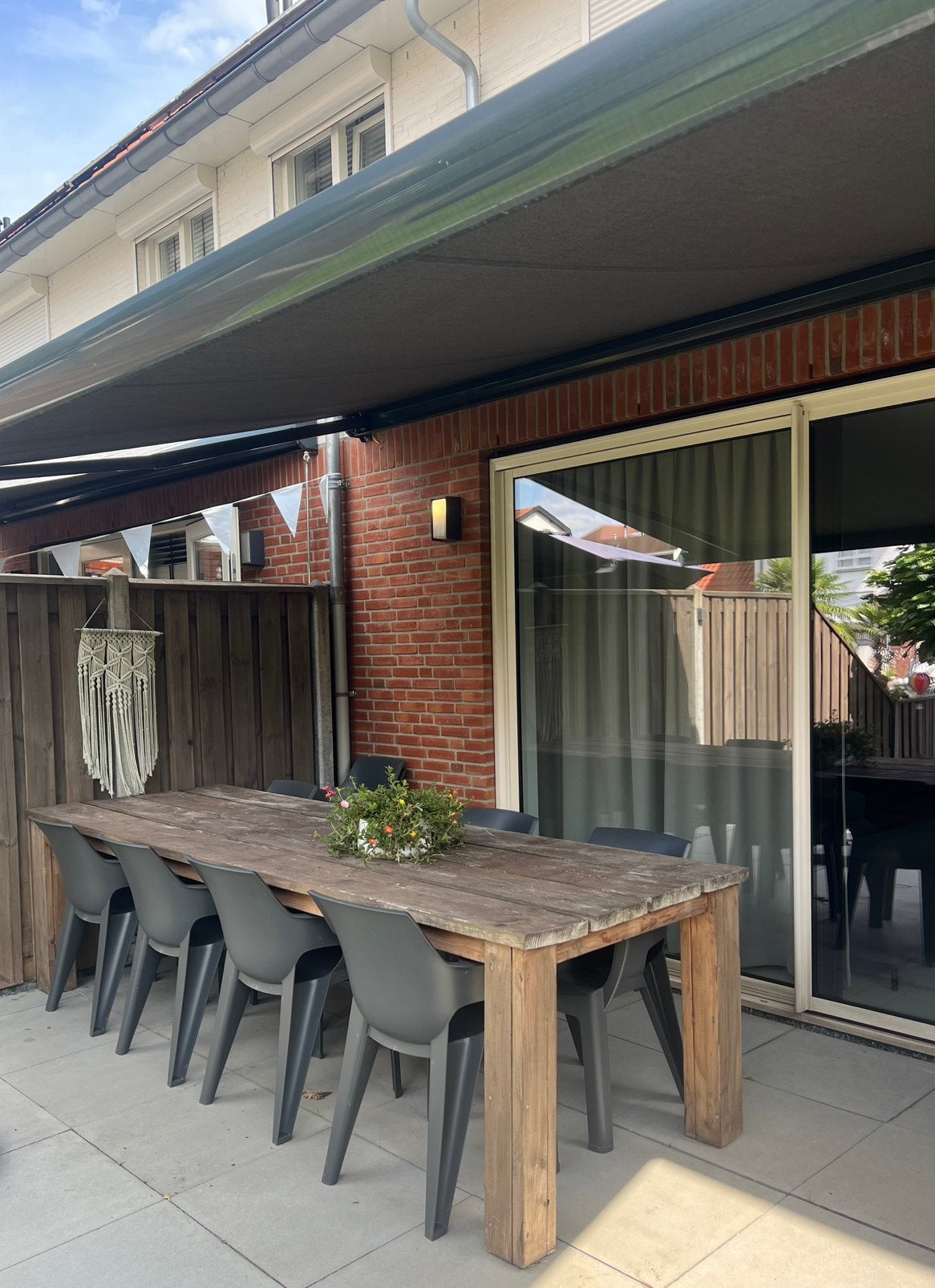 Houten tuintafel 3meter, Tuin en Terras, Ophalen, Zo goed als nieuw, Rechthoekig, Hout