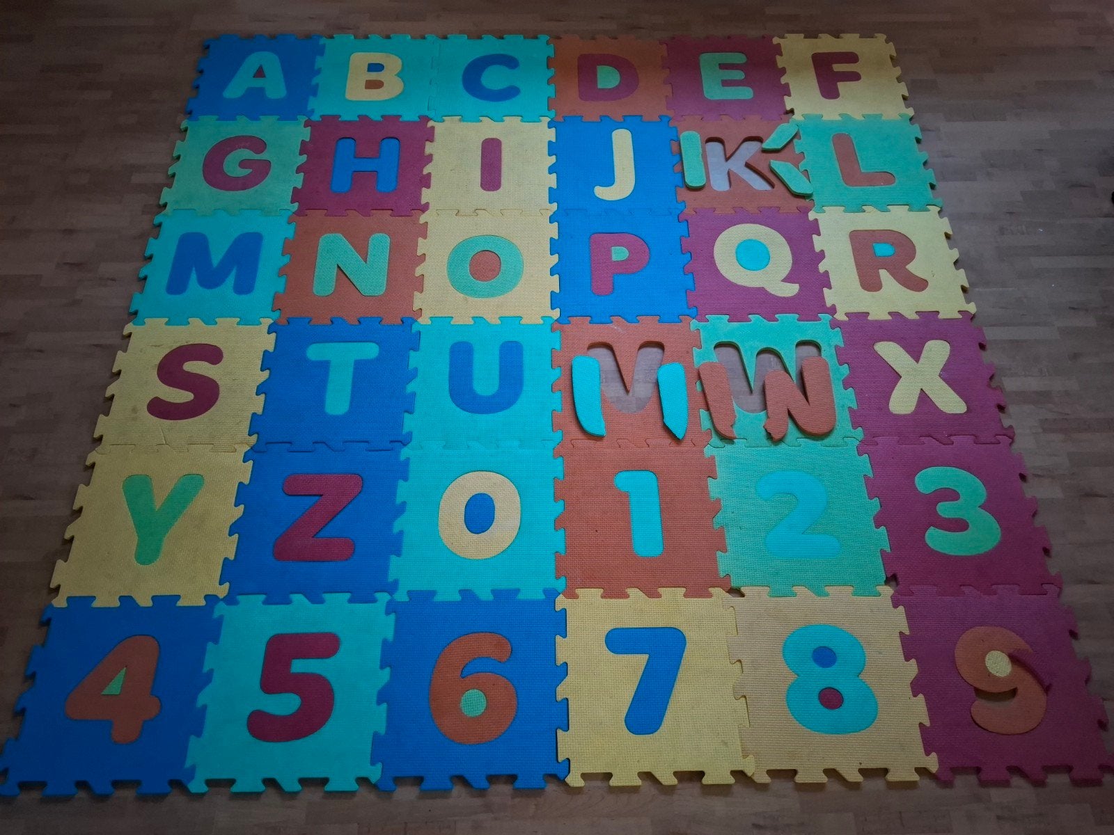 Puzzelmat met letters en cijfers, Ophalen, Gebruikt