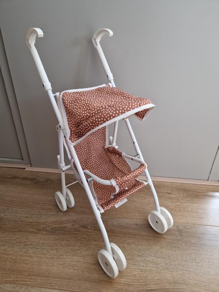 Van Pauline poppenbuggy caramel met witte stippen, Ophalen of Verzenden, Zo goed als nieuw, Jongen of Meisje