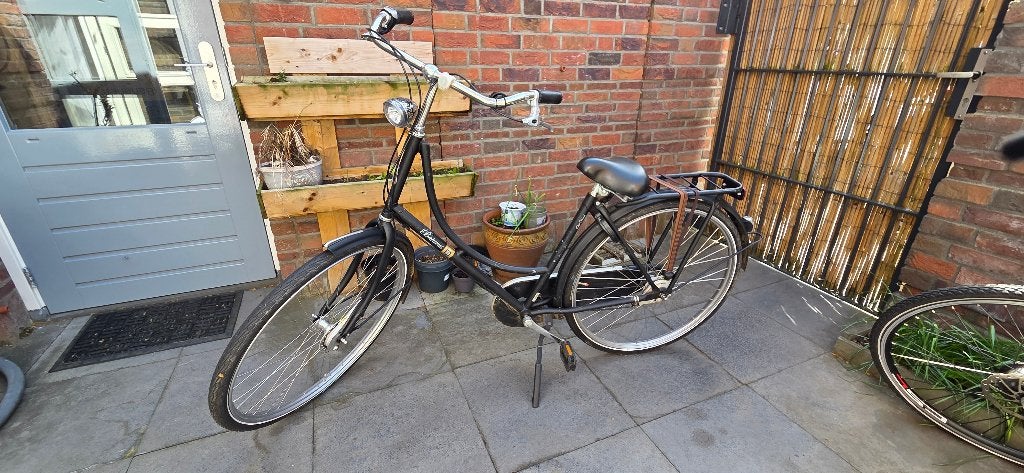 Zwarte Batavus Damesfiets, 3 gears, handrem voor/achter, Ophalen, Gebruikt, 47 tot 50 cm, Versnellingen