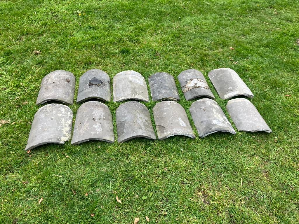 12 stuks Oud Hollandse nokvorsten, Doe-het-zelf en Verbouw, Dakpannen en Dakbedekking, Ophalen, Gebruikt, Steen of Klei, Blauw