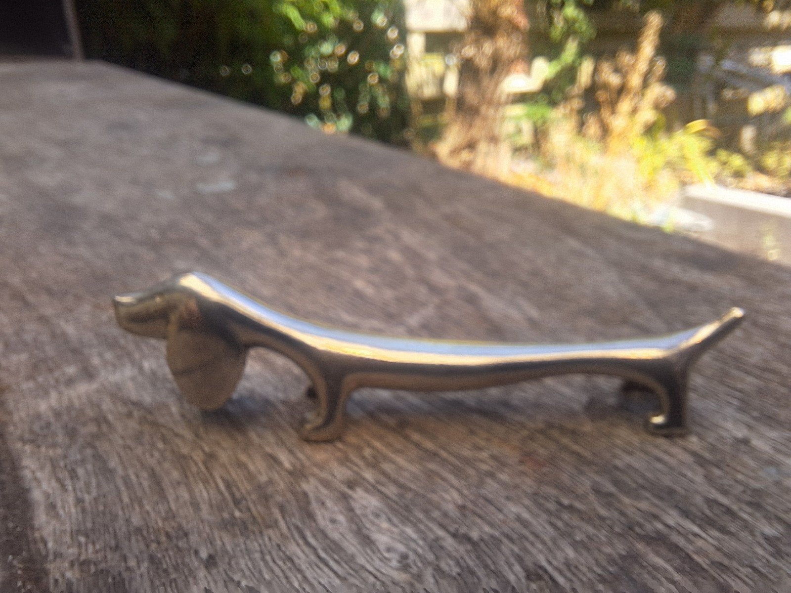 Vintage Verzilverde Teckel Messenlegger Art Deco/Mid-Centur, Ophalen