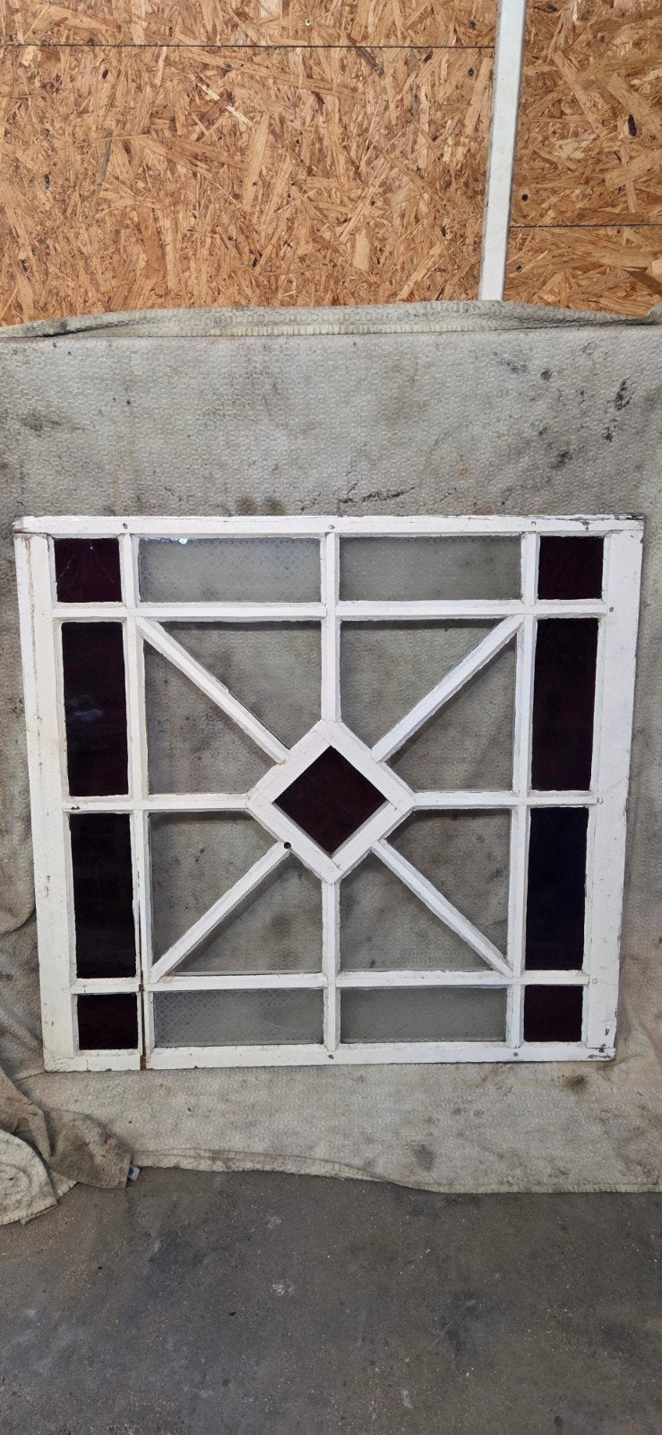 glas in lood raam, Ophalen, Gevelraam of Ruit, Gebruikt, Minder dan 80 cm