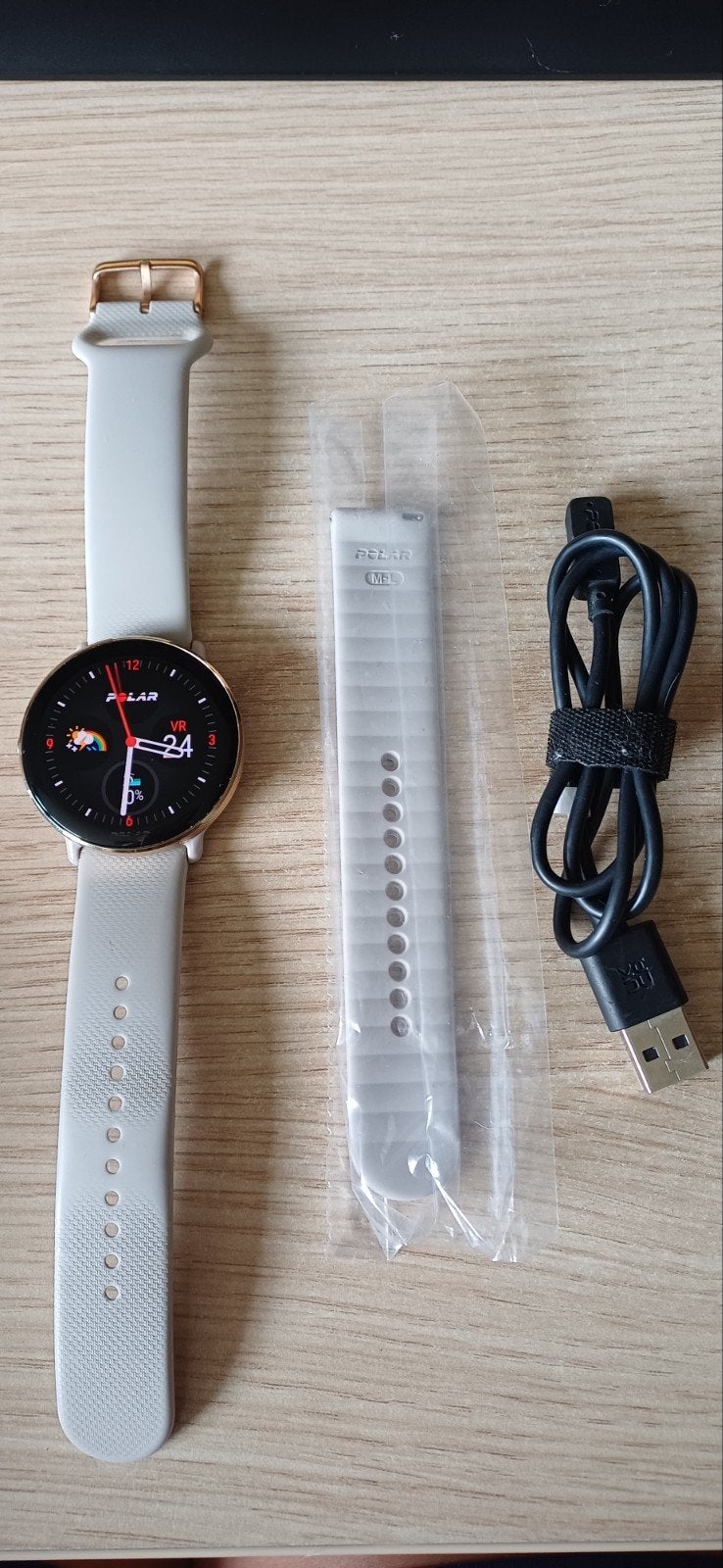 Polar Ignite 3 Smartwatch - Lichtgrijs met Roségoud, Ophalen of Verzenden, Zo goed als nieuw, Waterdicht, Polar