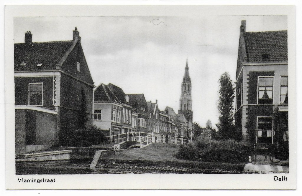 Delft Vlamingstraat Oude Ongelopen Amsichtkaart ( B6305, Ophalen of Verzenden, 1960 tot 1980, Ongelopen, Zuid-Holland