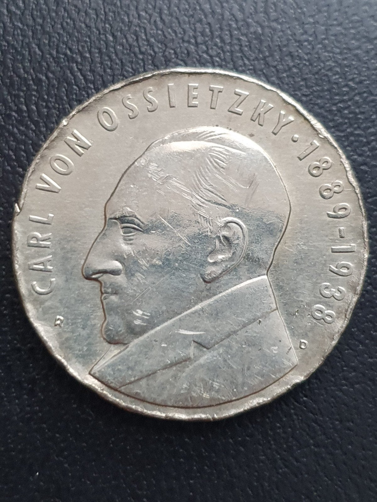5 mark 1989 Carl von Ossietzky Duitsland., Ophalen of Verzenden, Duitsland, Losse munt