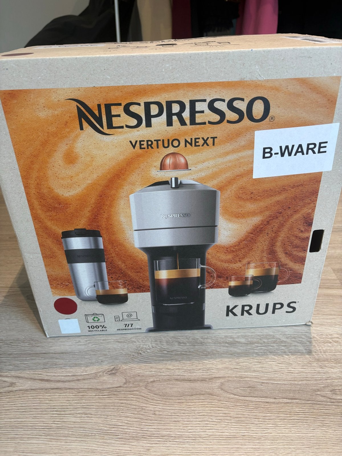 Nespresso Vertuo Next B-Ware Krups Koffiemachine, Ophalen, Koffiepads en cups, 10 kopjes of meer, Koffiemachine