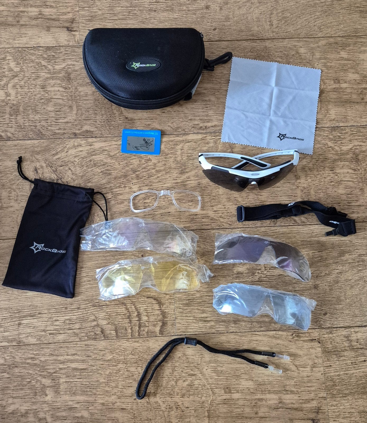 RockBros Fietsbril met Verwisselbare Lenzen en Hoes, Overige merken, Zonnebril, Wit, Ophalen of Verzenden