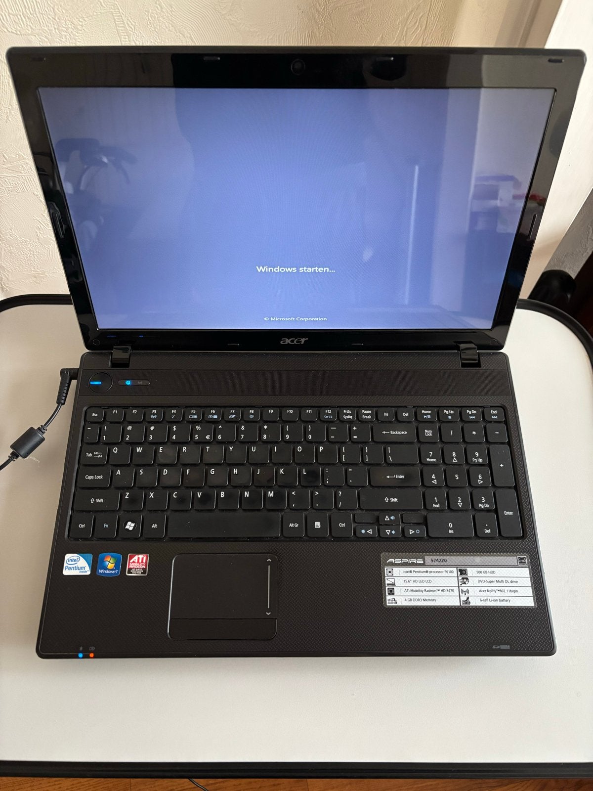 Acer laptop met oplader - opnieuw installeren nodig, Ophalen of Verzenden, Gebruikt, 15 inch, Qwerty