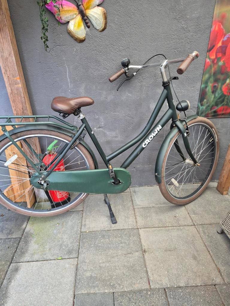 Crown Damesfiets - Groen, Zo goed als nieuw, Fietsen en Brommers, Fietsen | Dames | Damesfietsen, Terugtraprem, 53 tot 56 cm, Zo goed als nieuw