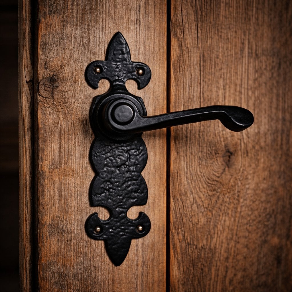 Zwarte deurkruk met schild DK102-NL, Zwart, Gegrepen.com, Nieuw, Gegrepen,com@OUTLOOK.COM