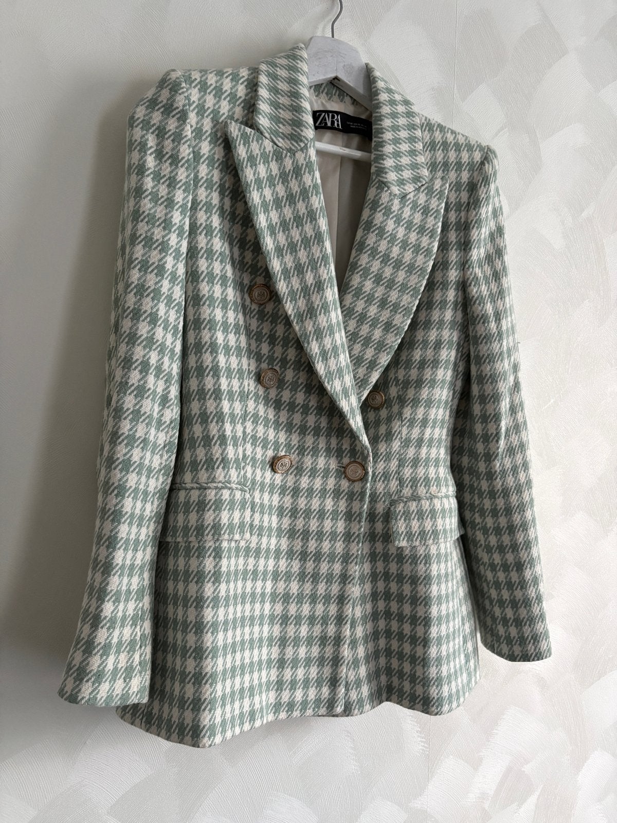 Zara Blazer - Groen/Wit Maat XS, Zara, Ophalen of Verzenden, Zo goed als nieuw, Jasje