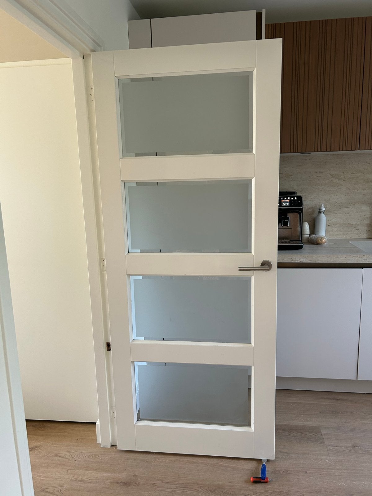 Binnendeur met glas 82.8CM X 198.8CM, Ophalen, Gebruikt, 80 tot 100 cm, Binnendeur