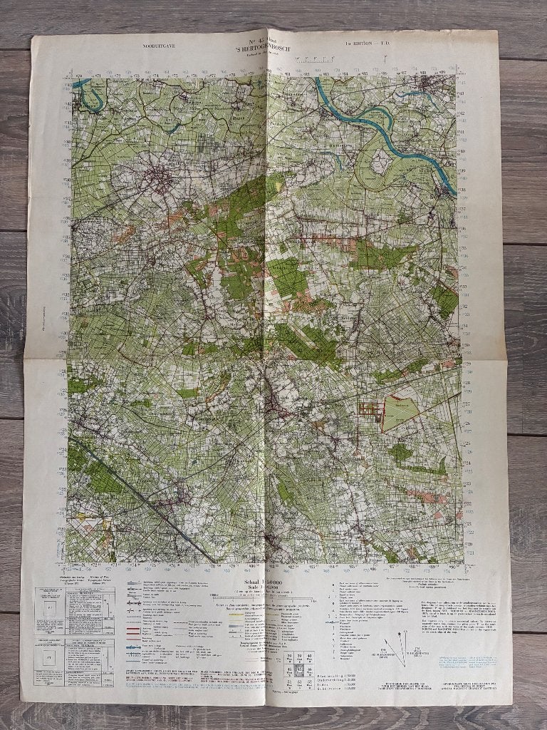 Stafkaart 45 Oost ‘s Hertogenbosch, Ophalen of Verzenden, Landkaart, 1800 tot 2000, Nederland